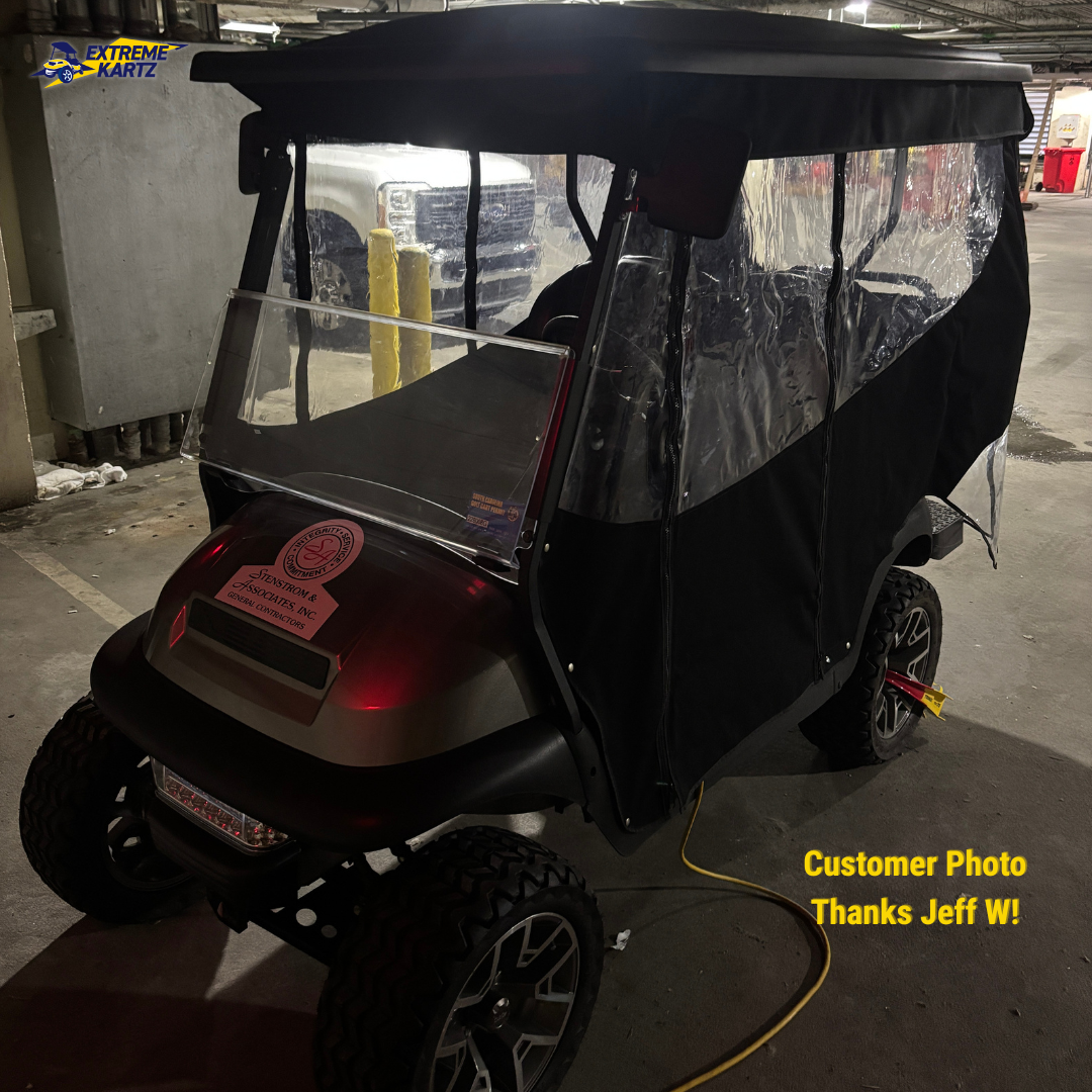 Front view of DoubleTake 4 Passenger Enclosure for 80-inch top.