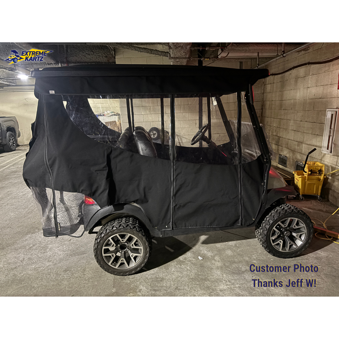 Passenger-side view of DoubleTake 4 Passenger Enclosure for 80-inch top.