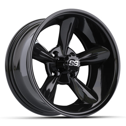 GTW Godfather Wheel, 12X7 Black – wheel, angled view