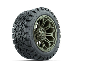 14 GTW Bravo Matte Recon Green Wheels with 22 Timberwolf Mud Tires  Set of 4