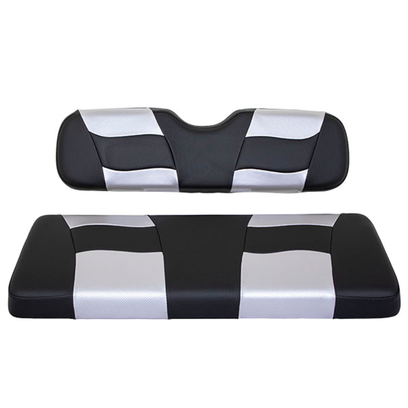 Blk Carb/Silv Carb Riptide Two-Tone Rear Seat Cushion Set