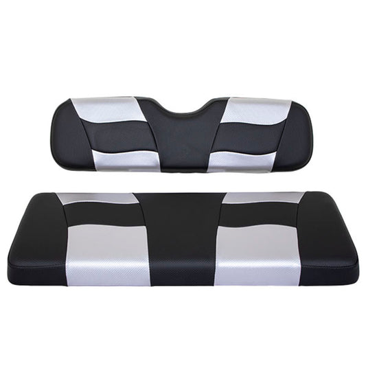 Blk Carb/Silv Carb Riptide Two-Tone Rear Seat Cushion Set