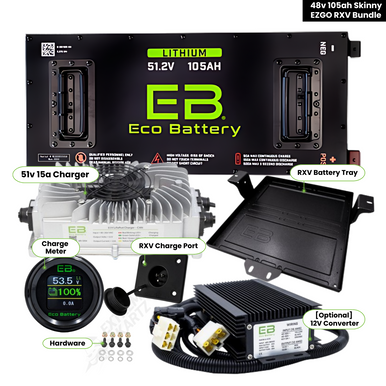 EZGO RXV Metal - Eco Battery 48V 105AH Skinny Bundle