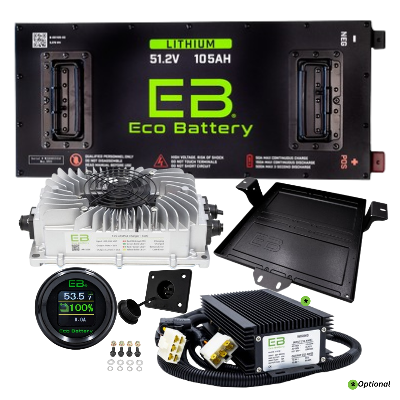Eco Battery 48v 105ah Skinny GEN2 Lithium Battery Bundle