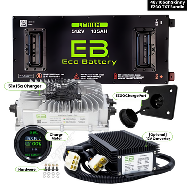 EZGO TXT - Eco Battery 48V 105AH Skinny Bundle