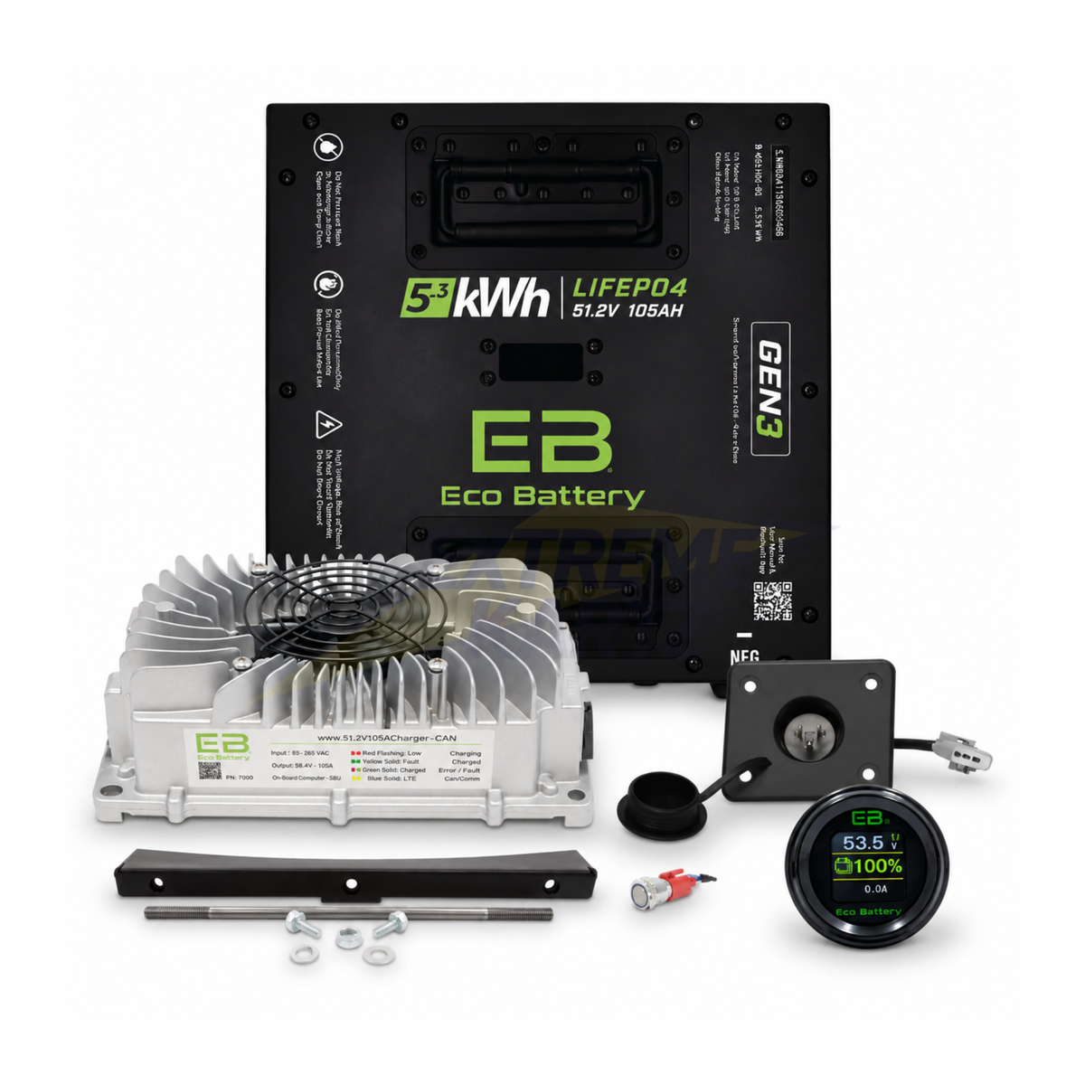 Eco Battery 48V 105Ah Thru-Hole Bundle - Select your Cart