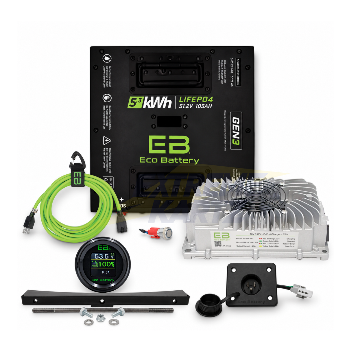 Eco Battery 48V 105Ah Thru-Hole Bundle - Select your Cart