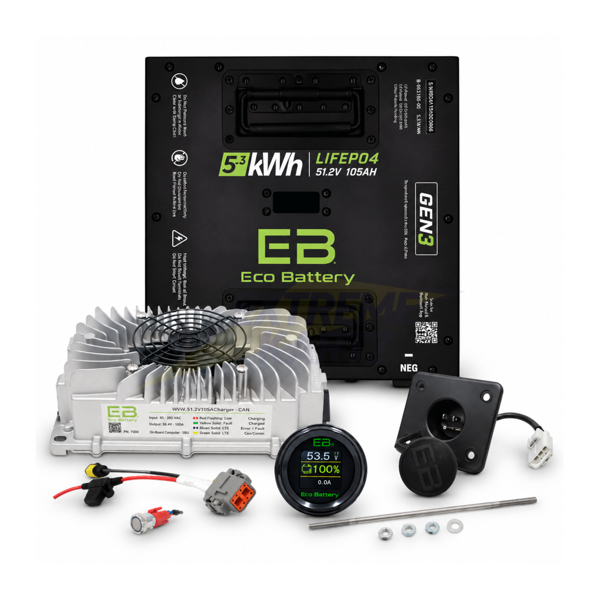 Eco Battery 48V 105Ah Thru-Hole Bundle - Select your Cart
