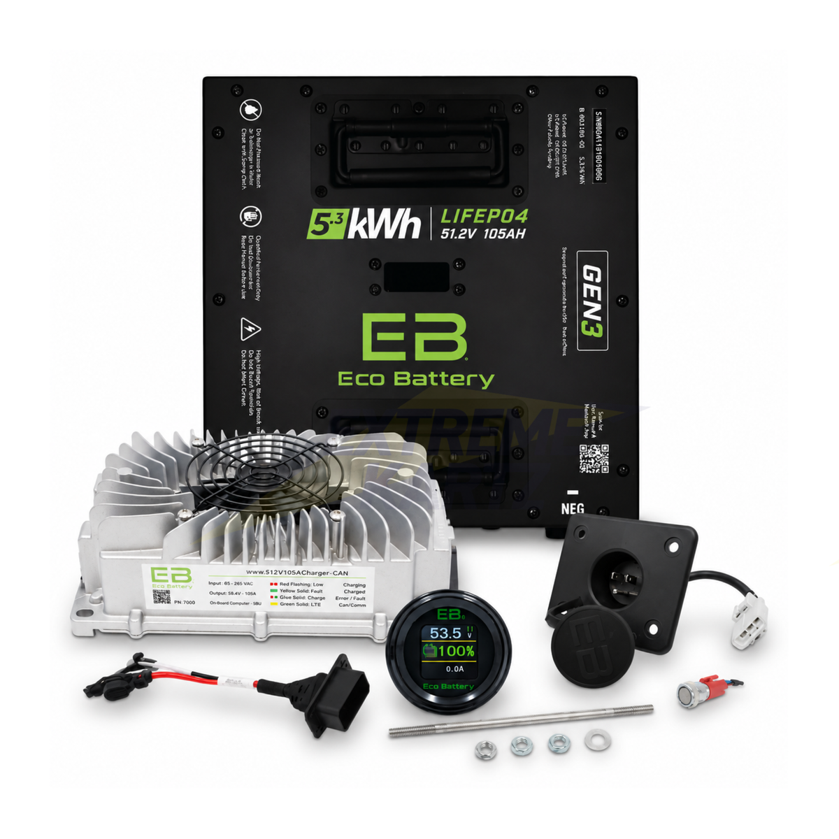 Eco Battery 48V 105Ah Thru-Hole Bundle - Select your Cart