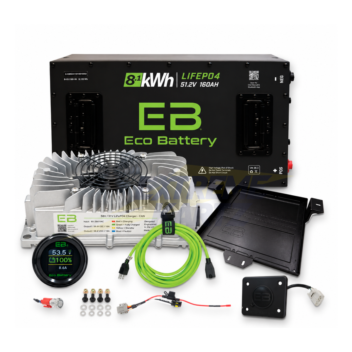 Eco Battery 48v 160ah Lithium Bundle Kit - Select your Cart