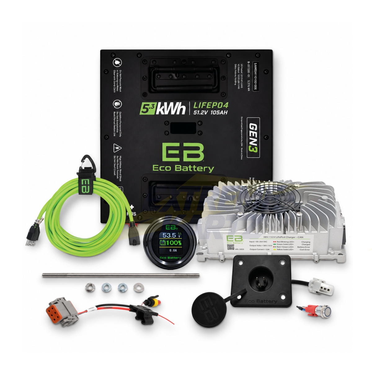 Eco Battery 48V 105Ah Thru-Hole Bundle - Select your Cart