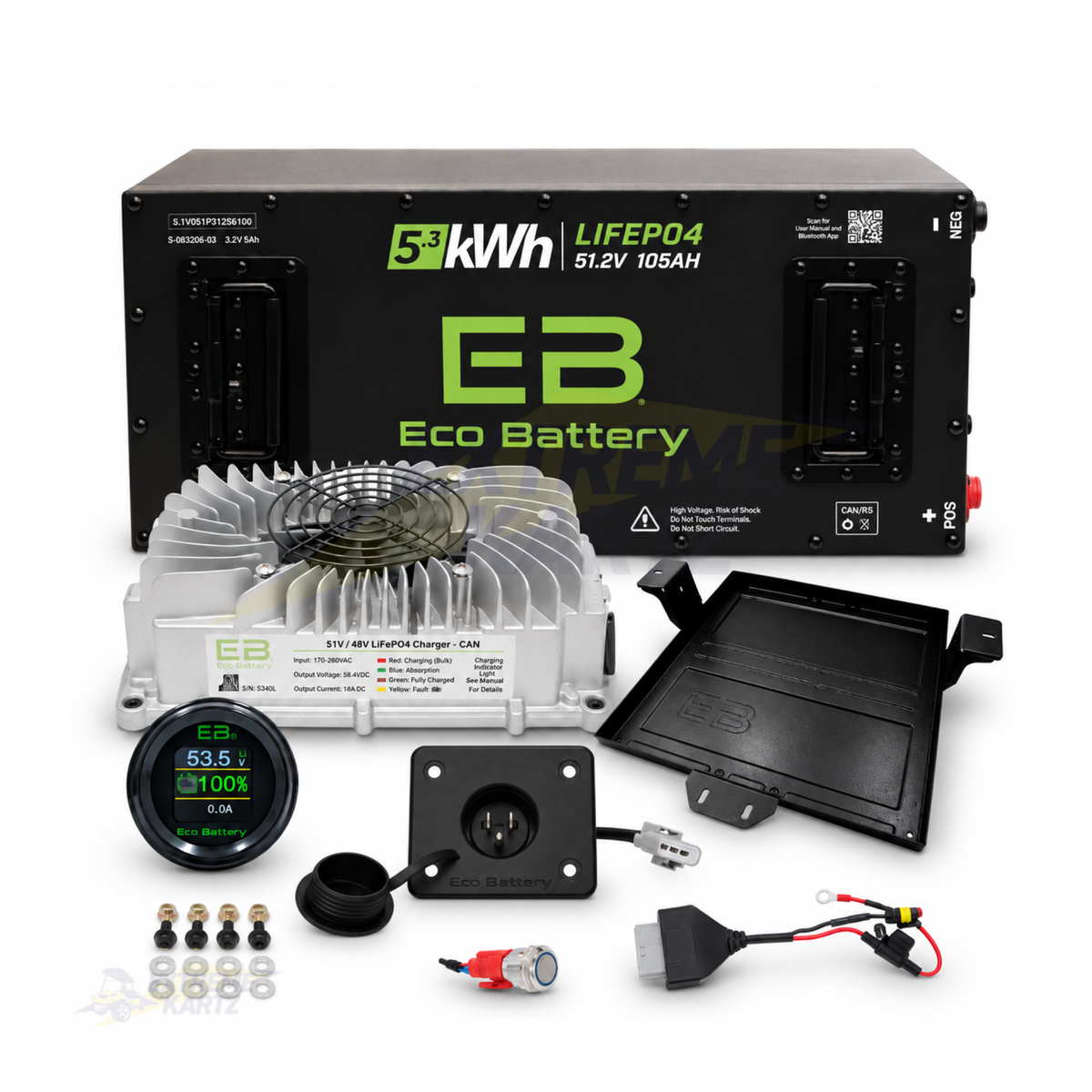 Eco Battery 48V 105Ah Skinny Bundle - Select your Cart