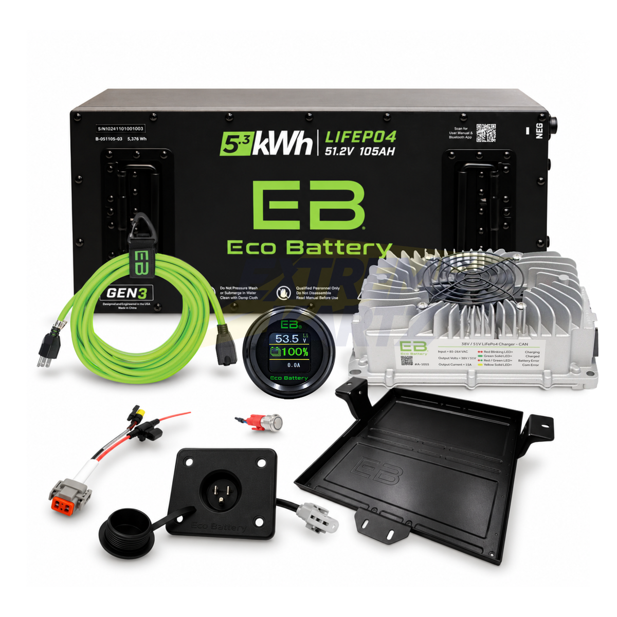 Eco Battery 48V 105Ah Skinny Bundle - Select your Cart