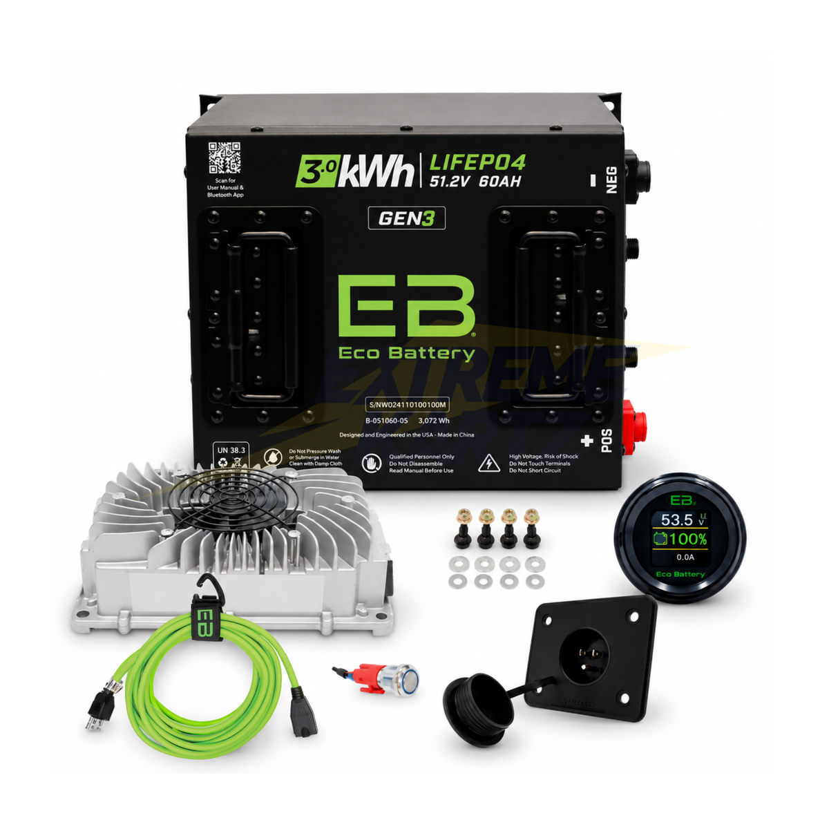 Eco Battery 48V 60Ah Lithium Bundle Kit