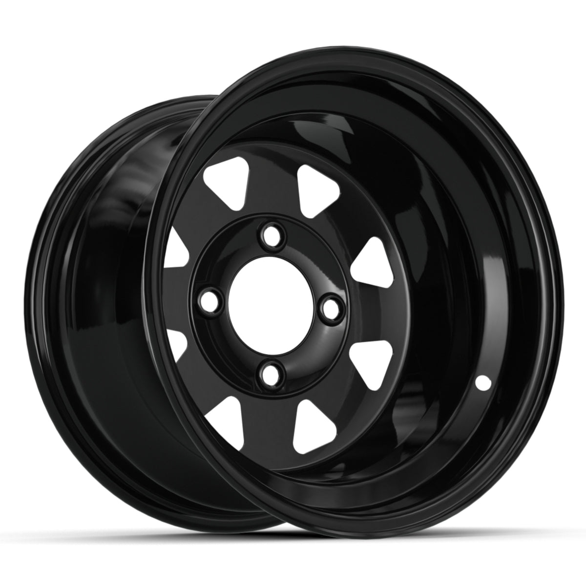 12″ Spoke Glossy Black Steel Wheel (2:5 Offset)