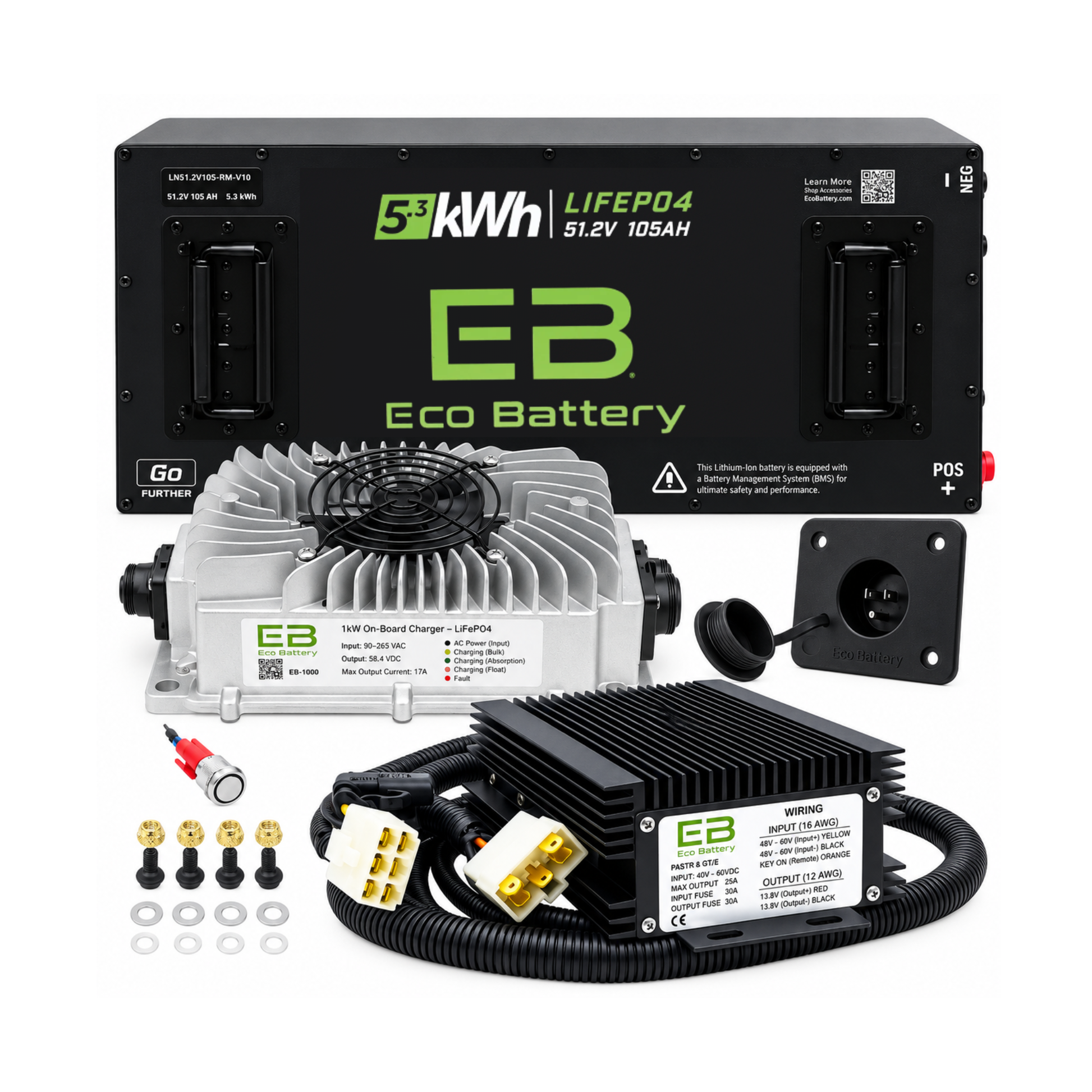 Eco Battery 48V 105Ah Skinny Bundle - Select your Cart