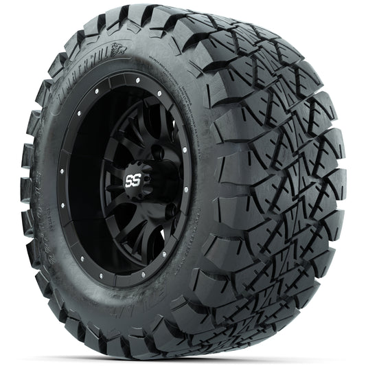 Set of (4) 12 in GTW Diesel Wheels with 22x10-12 GTW Timberwolf All-Terrain Tires