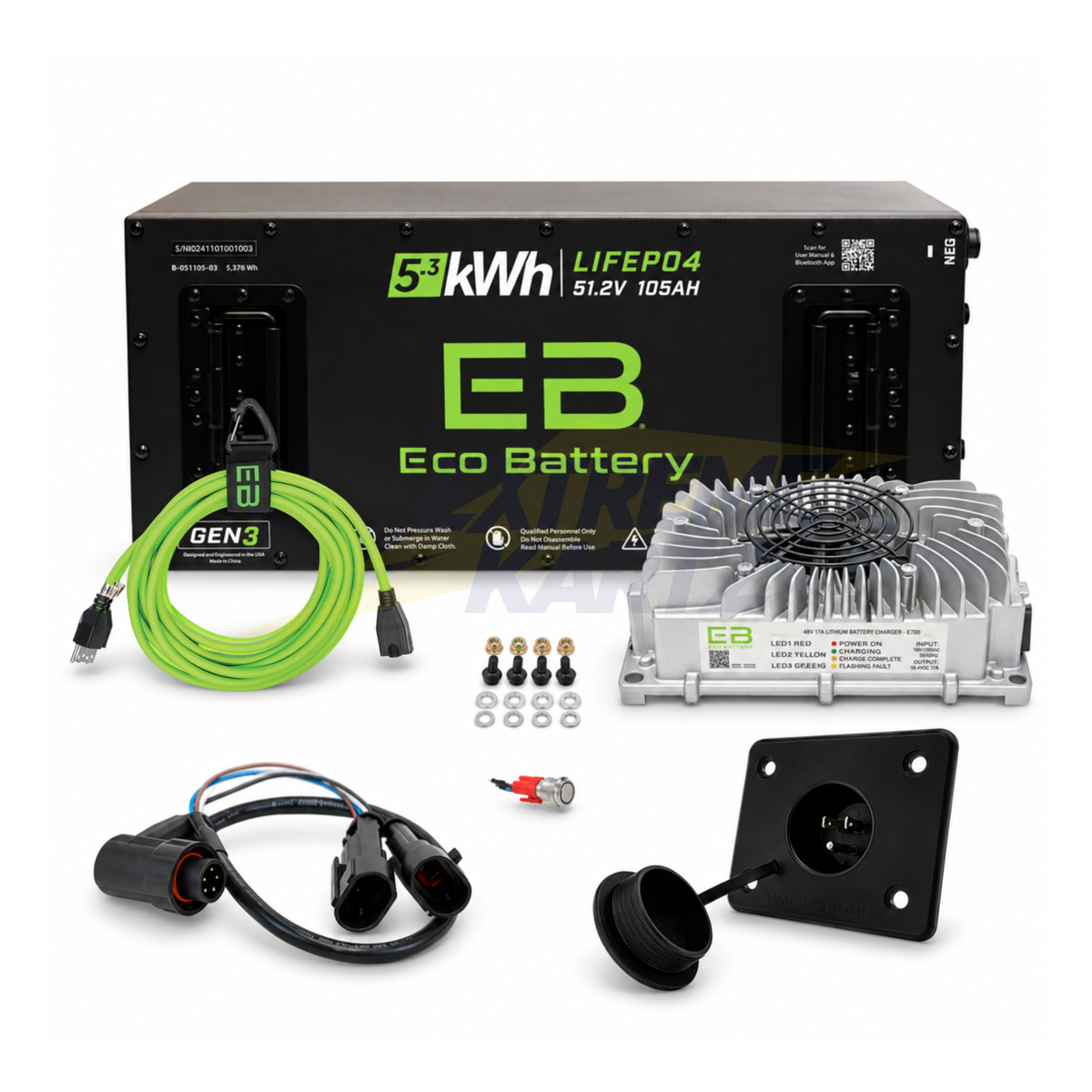 Eco Battery 48V 105Ah Skinny Bundle - Select your Cart