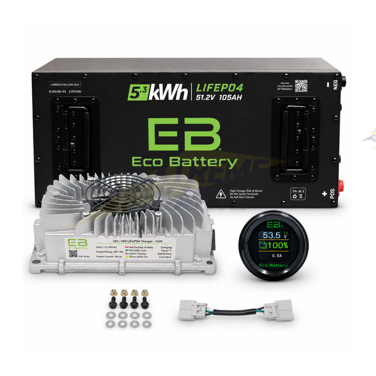 Eco Battery 48V 105Ah Skinny Bundle - Select your Cart