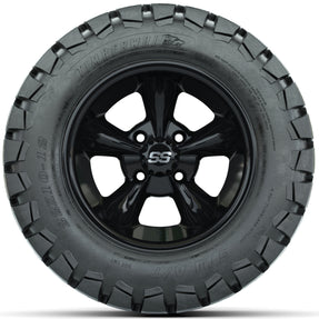Set of (4) 12 in GTW Godfather Wheels with 22x10-12 GTW Timberwolf All-Terrain Tires