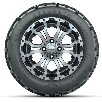 Set of (4) 14 in GTW Omega Wheels with 23x10-14 Sahara Classic All-Terrain Tires