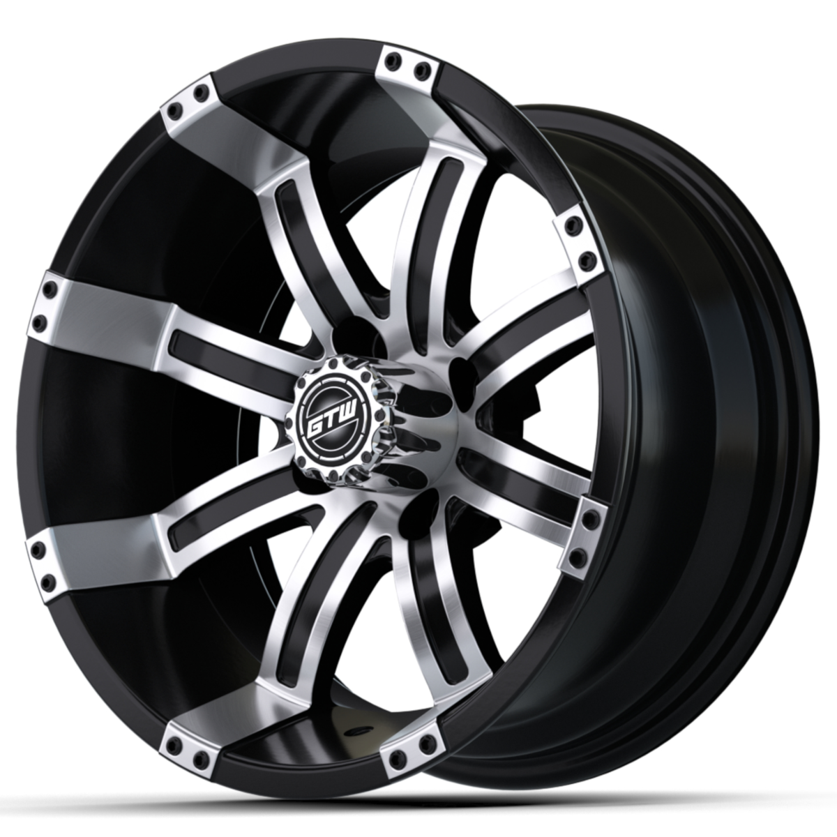 GTW Tempest 12x7 Machined Black Wheel