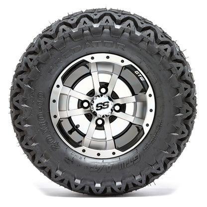 10” GTW Storm Trooper Black and Machined Wheels with 20” Predator A/T Tires – Set of 4