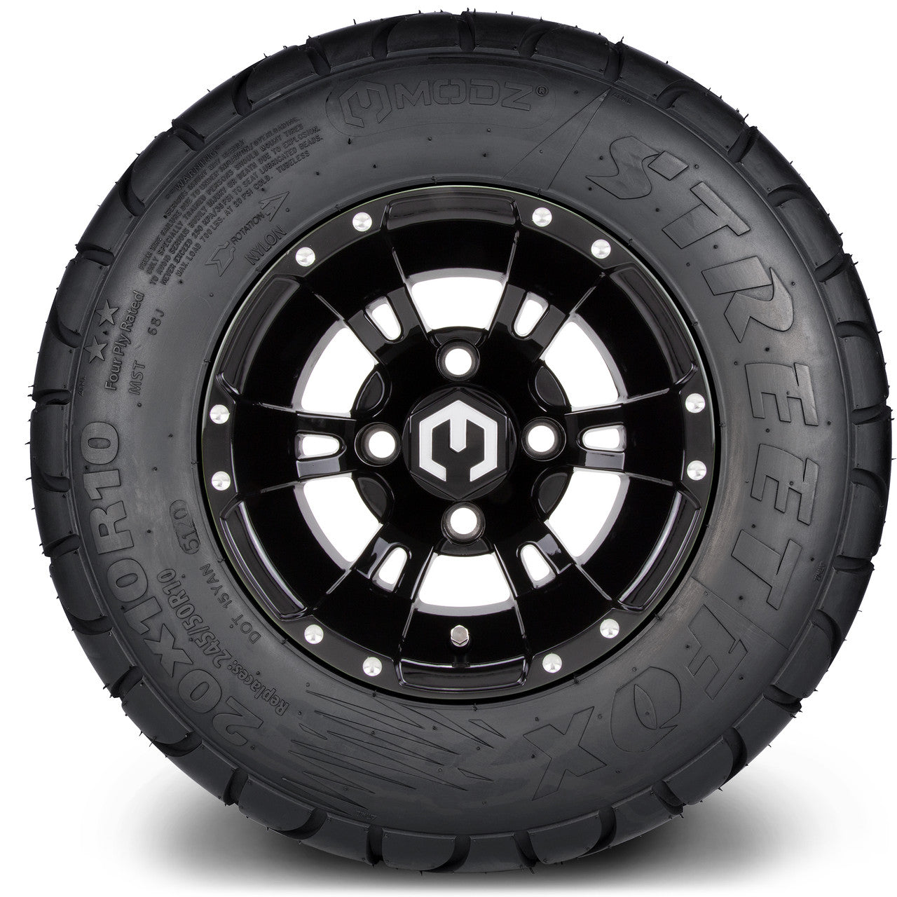 10" MODZ Ambush Glossy Black - Tire and Wheel Combo