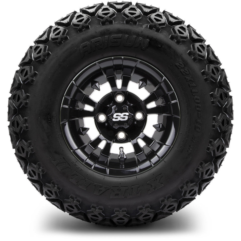 10" MODZ Vampire Glossy Black - Tire and Wheel Combo