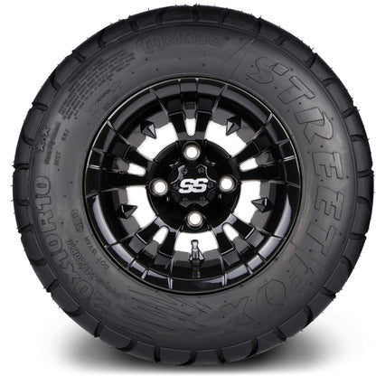 10" MODZ Vampire Glossy Black - Tire and Wheel Combo
