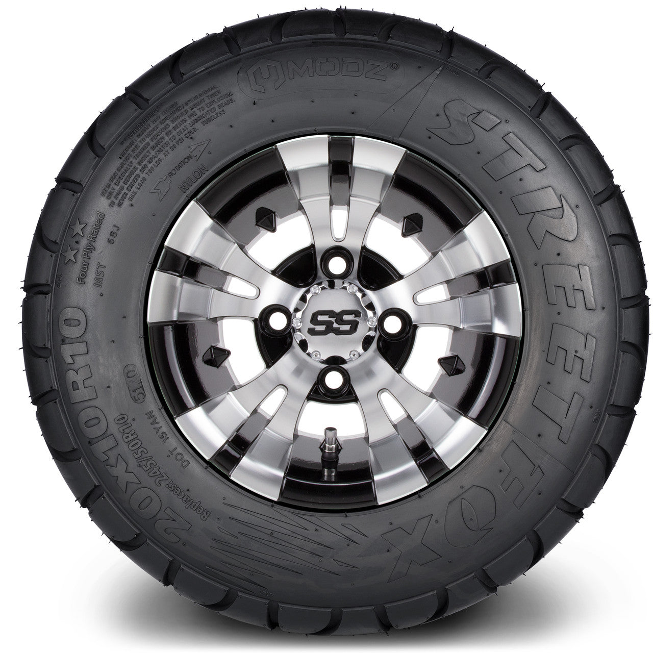 10" MODZ Vampire Machined Black - Tire and Wheel Combo