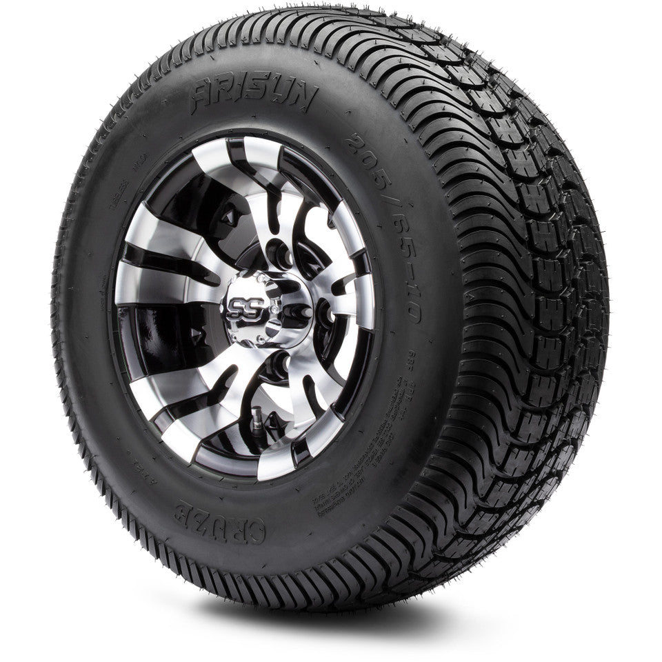 10" MODZ Vampire Machined Black - Tire and Wheel Combo
