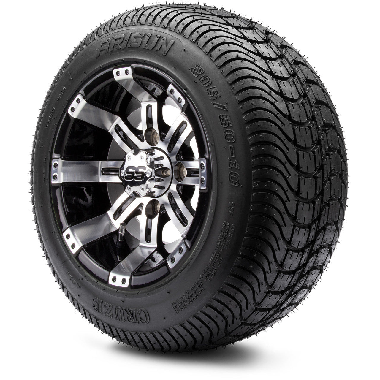 10" MODZ Tempest Machined Black - Tire and Wheel Combo