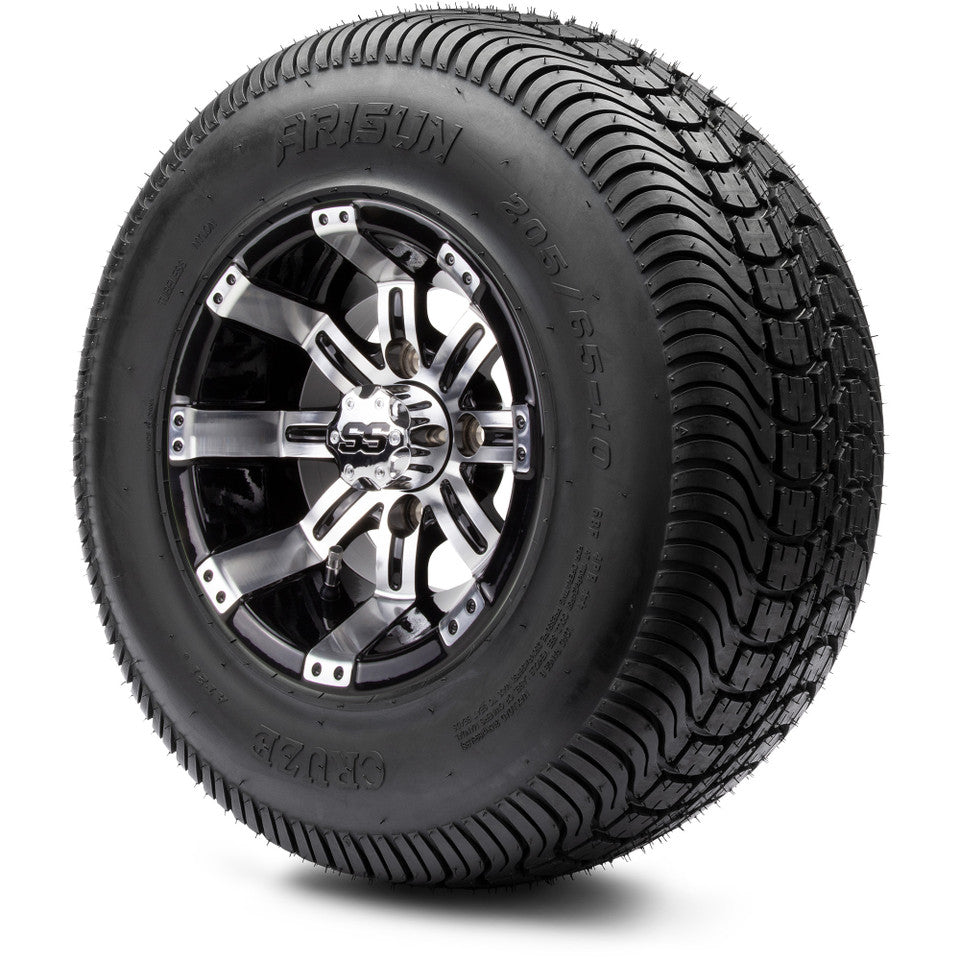 10" MODZ Tempest Machined Black - Tire and Wheel Combo