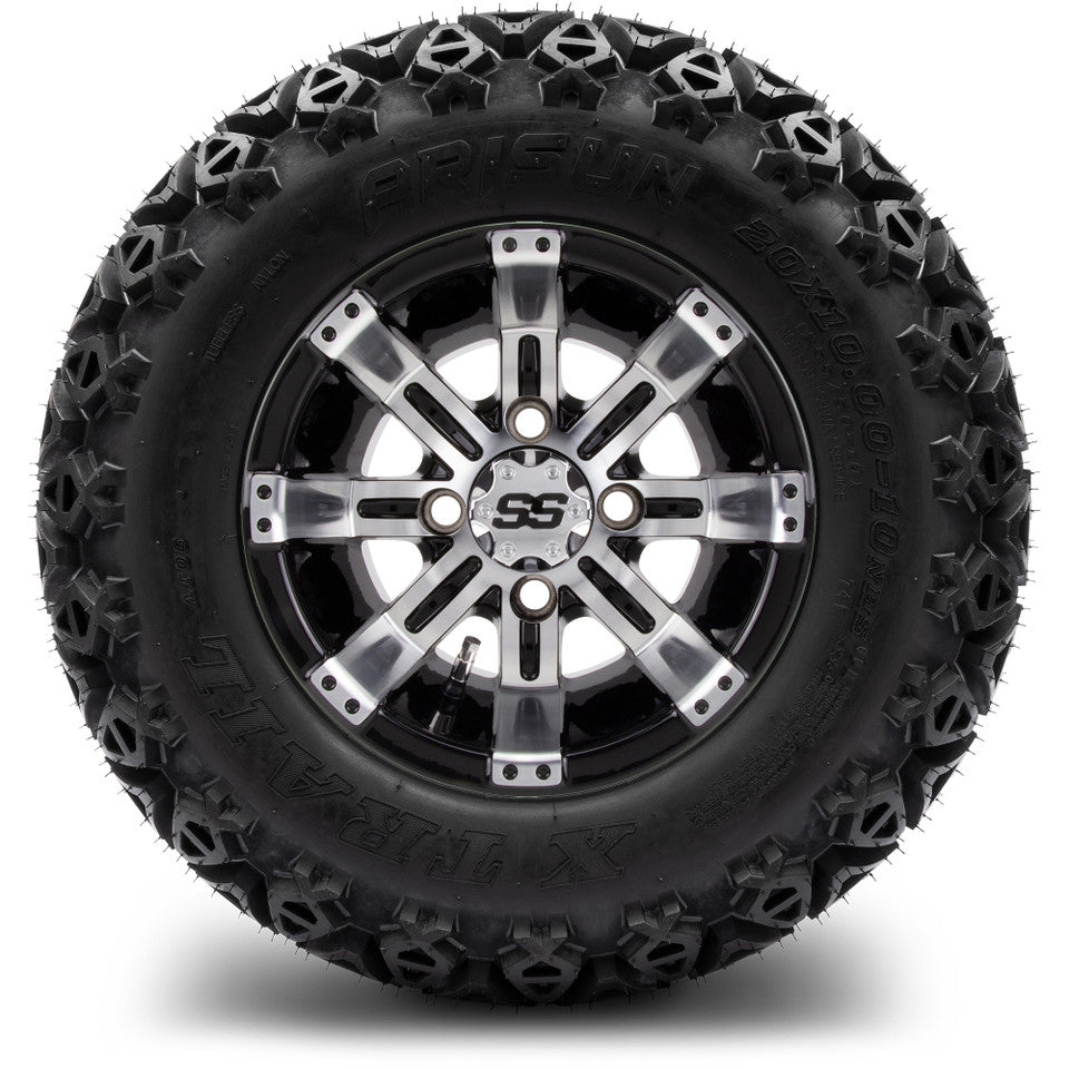 10" MODZ Tempest Machined Black - Tire and Wheel Combo