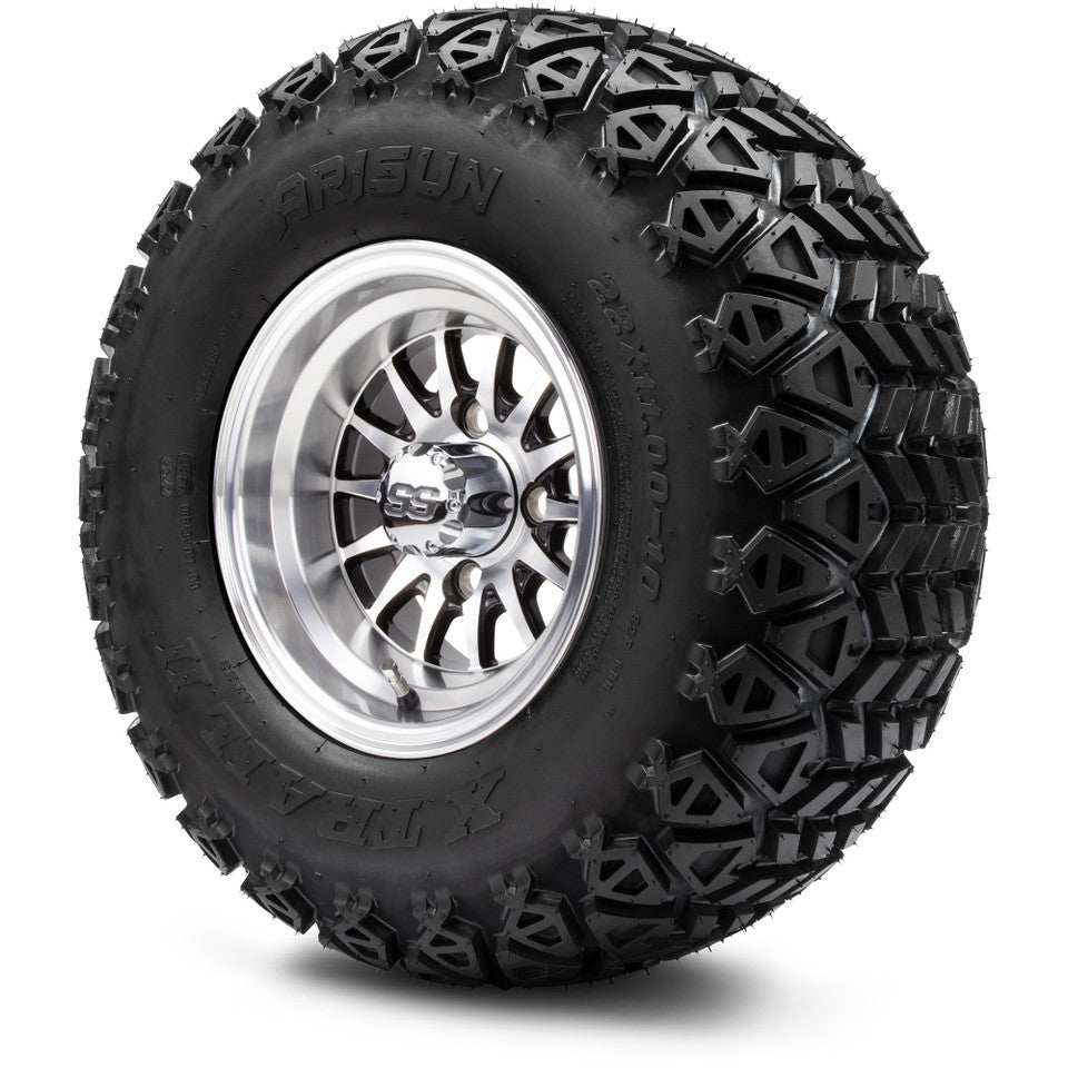 10" MODZ Medusa Machined Black - Tire and Wheel Combo