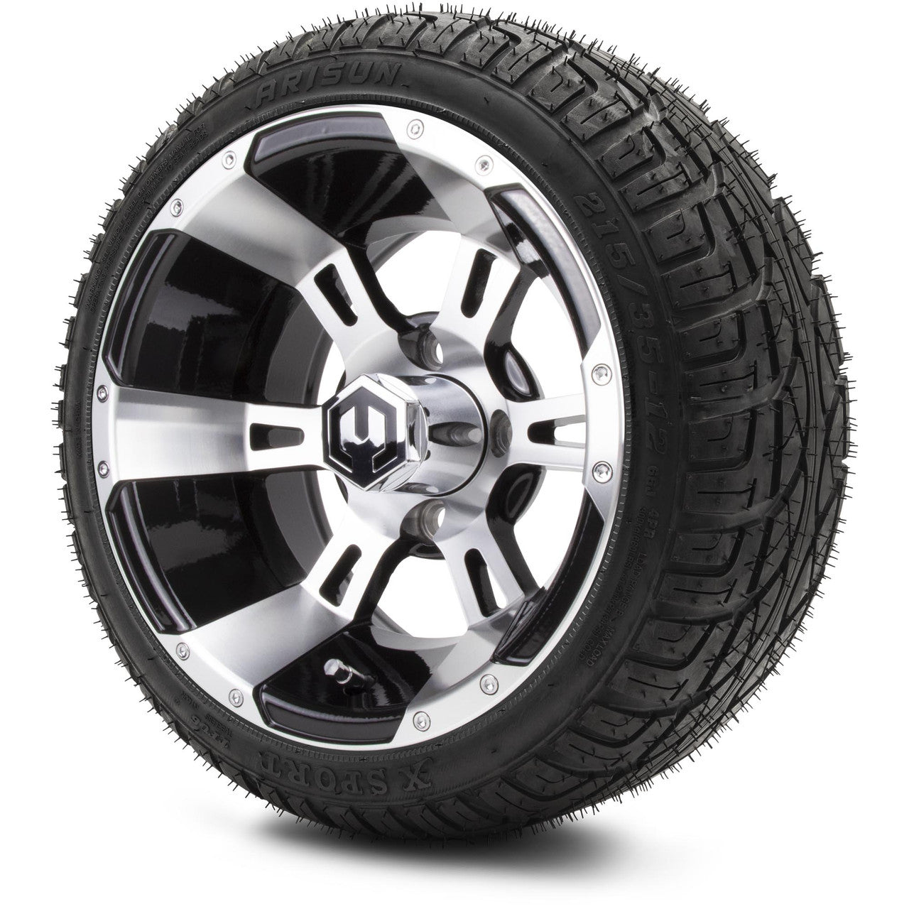 12" MODZ Ambush Machined Black- Tire and Wheel Combo