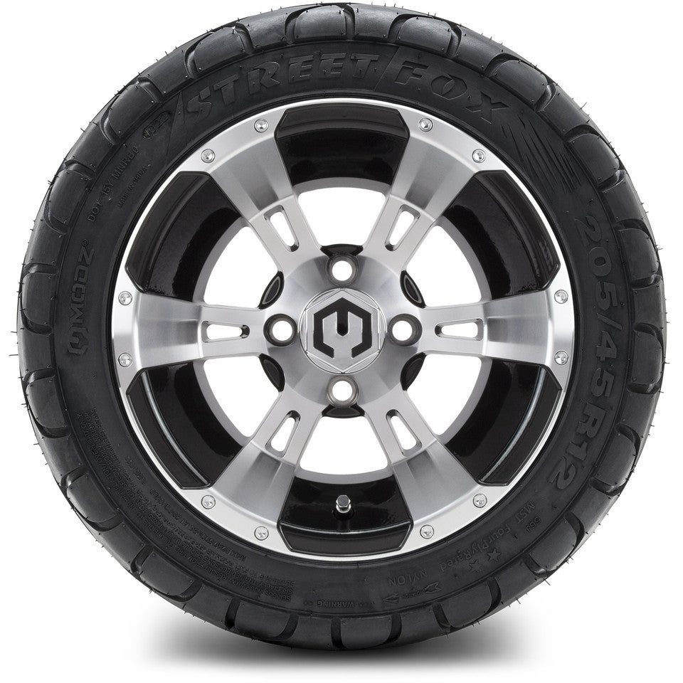 12" MODZ Ambush Machined Black- Tire and Wheel Combo