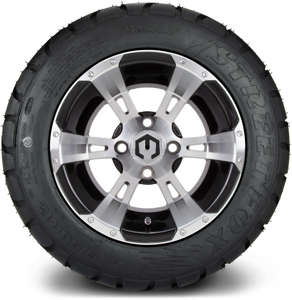 12" MODZ Ambush Machined Black- Tire and Wheel Combo