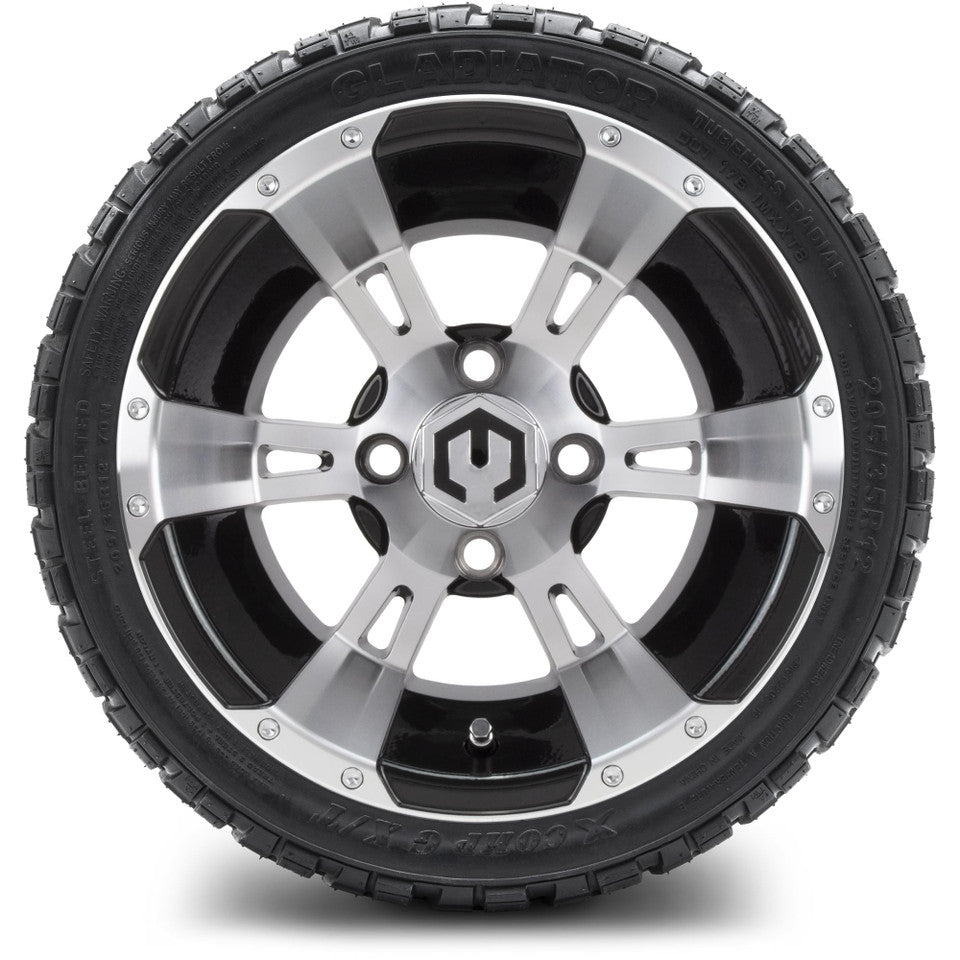 12" MODZ Ambush Machined Black- Tire and Wheel Combo
