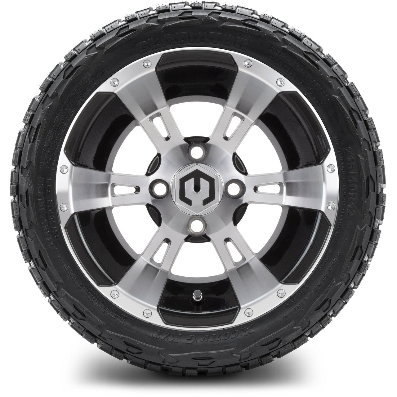 12" MODZ Ambush Machined Black- Tire and Wheel Combo