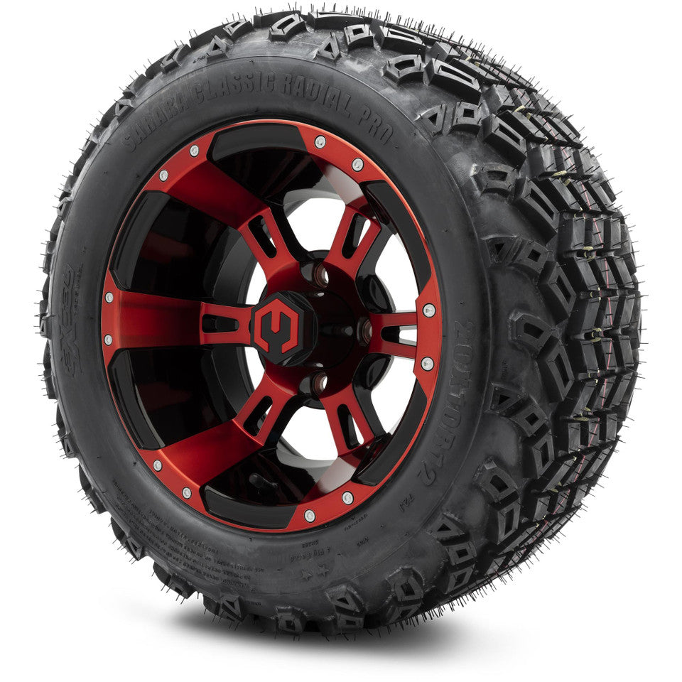 12" MODZ Ambush Red & Black - Tire and Wheel Combo