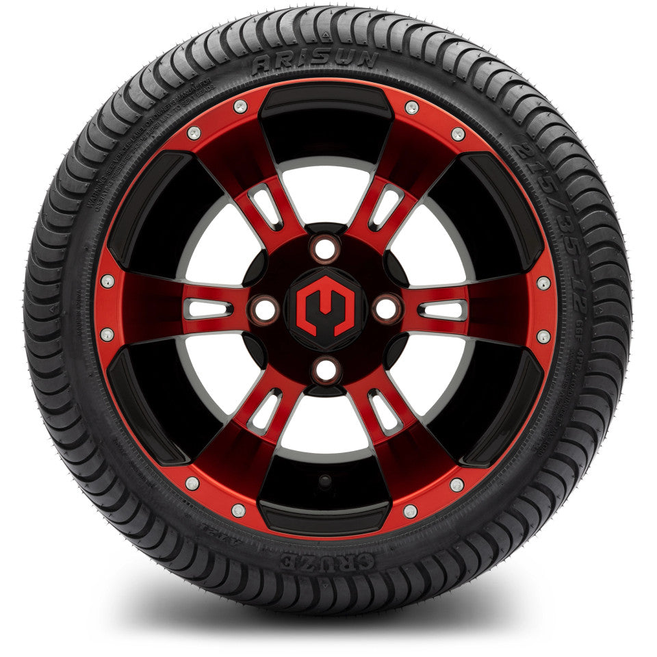 12" MODZ Ambush Red & Black - Tire and Wheel Combo