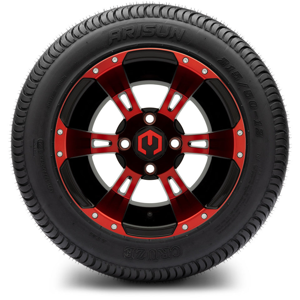 12" MODZ Ambush Red & Black - Tire and Wheel Combo