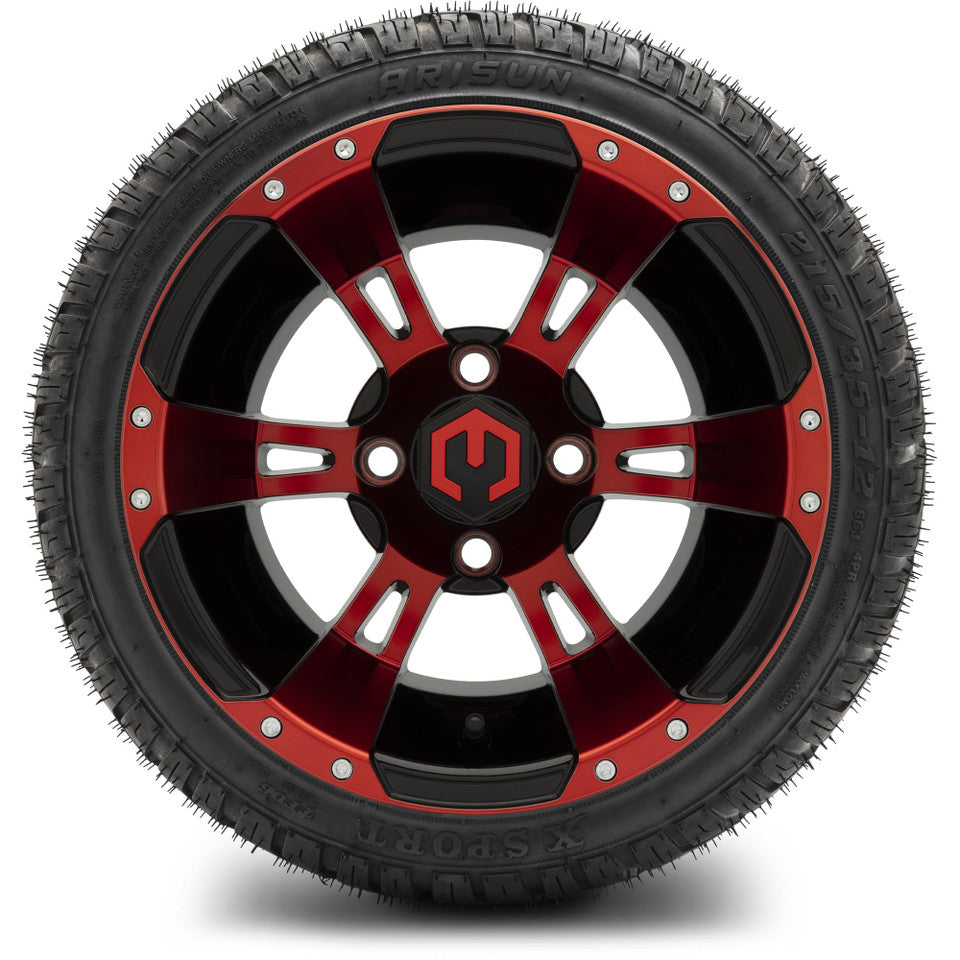 12" MODZ Ambush Red & Black - Tire and Wheel Combo