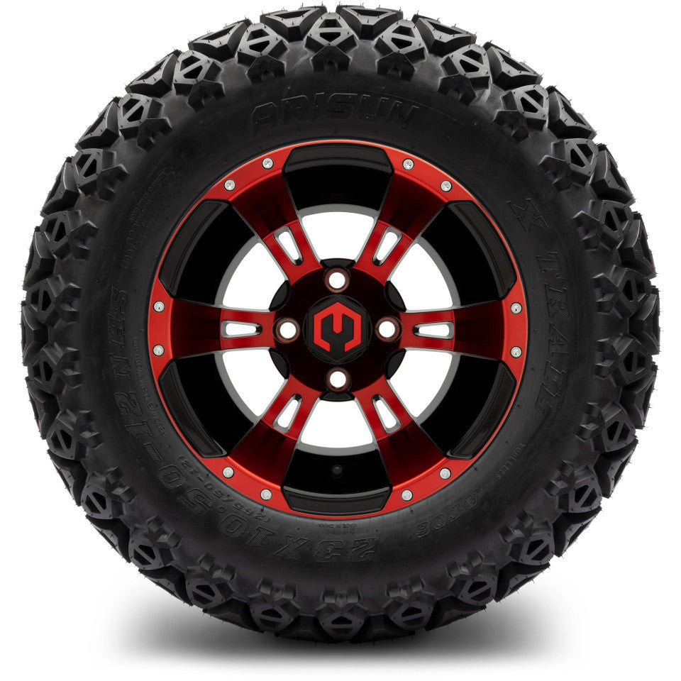 12" MODZ Ambush Red & Black - Tire and Wheel Combo