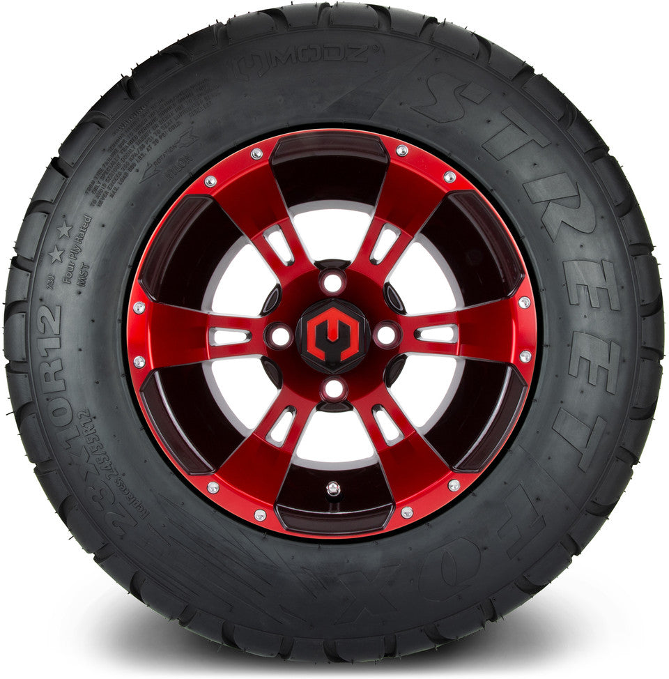 12" MODZ Ambush Red & Black - Tire and Wheel Combo