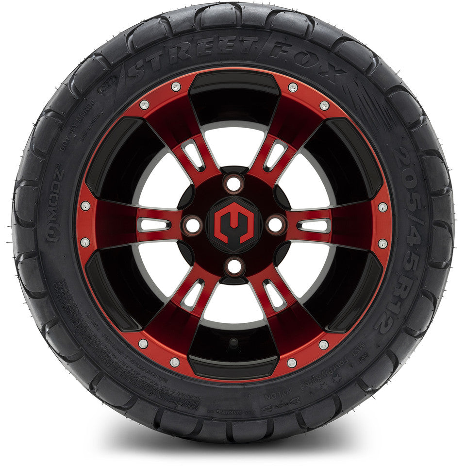 12" MODZ Ambush Red & Black - Tire and Wheel Combo