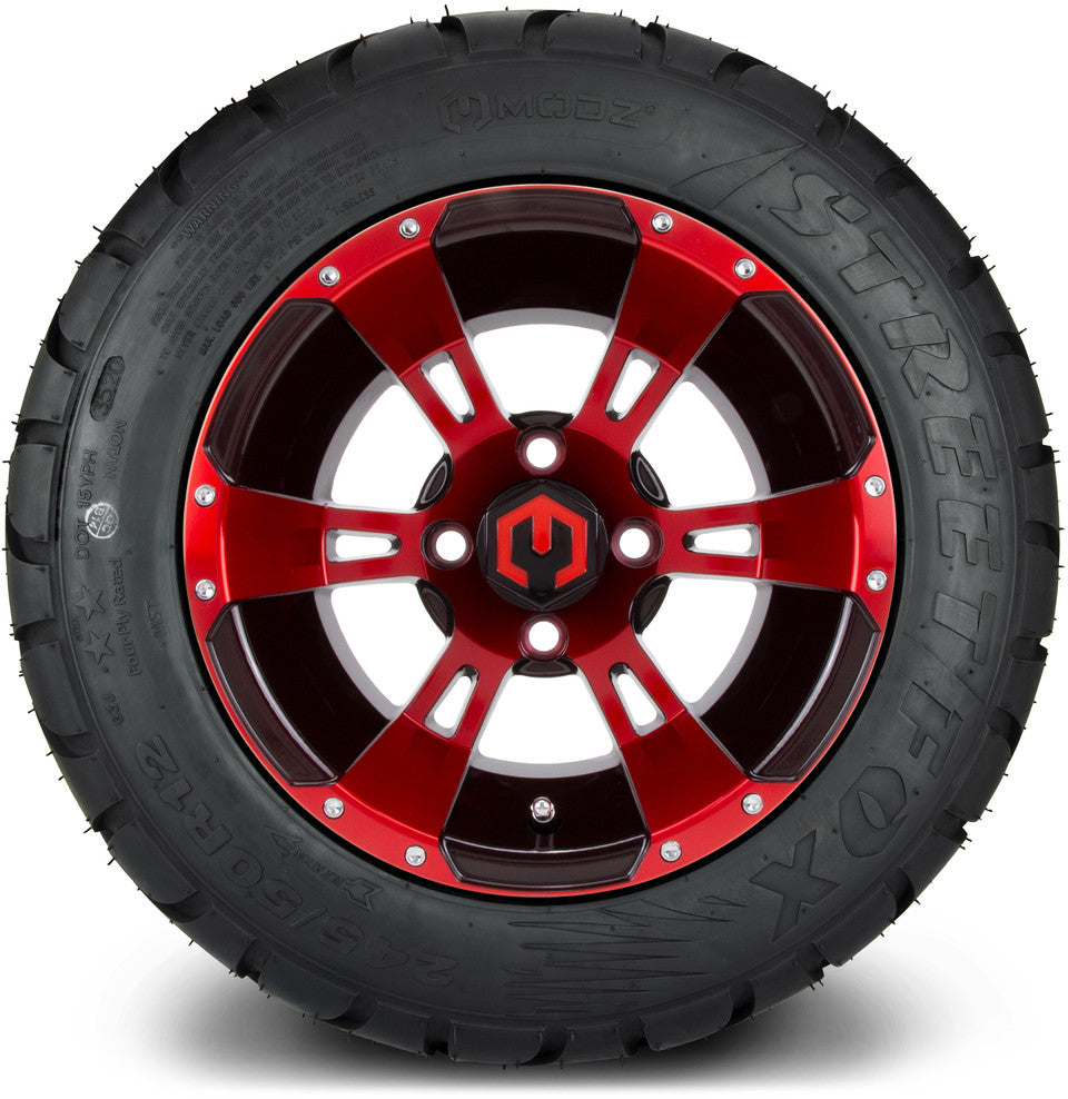 12" MODZ Ambush Red & Black - Tire and Wheel Combo