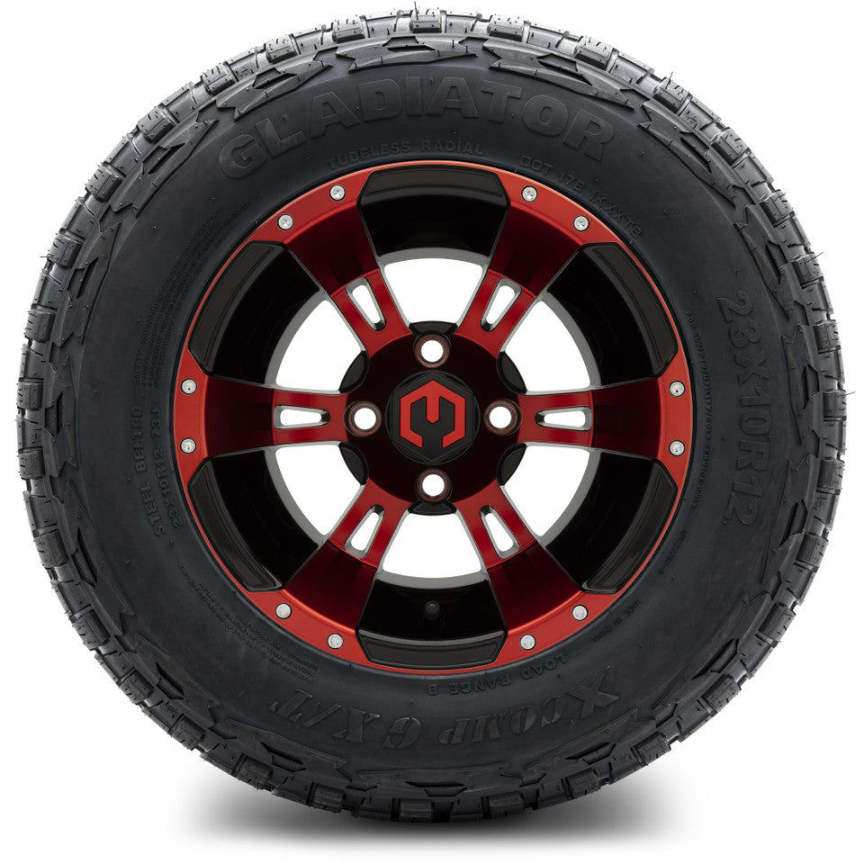 12" MODZ Ambush Red & Black - Tire and Wheel Combo
